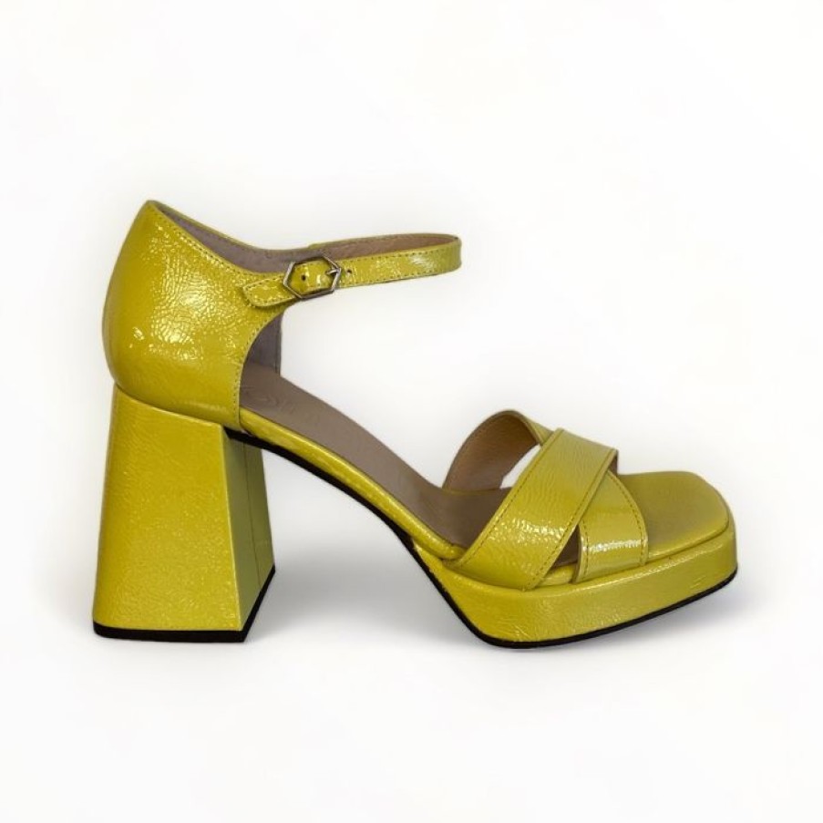 Wonders Wonders Julia Lime Patent Platform Sandal | Sandals