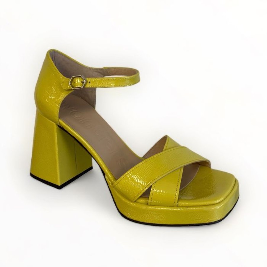 Wonders Wonders Julia Lime Patent Platform Sandal | Sandals