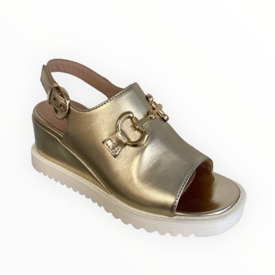 Marco Moreo Marco Moreo Gold Wedge Sandal | Wedges