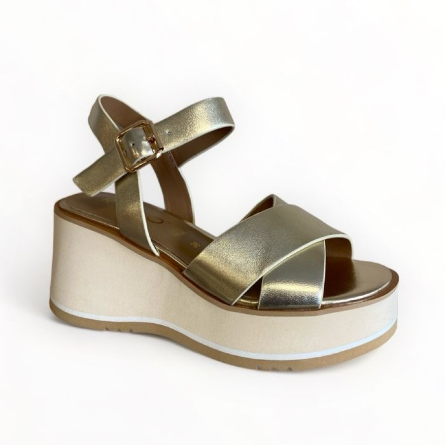 REPO Repo Gold Wedge Platform Sandal | Wedges