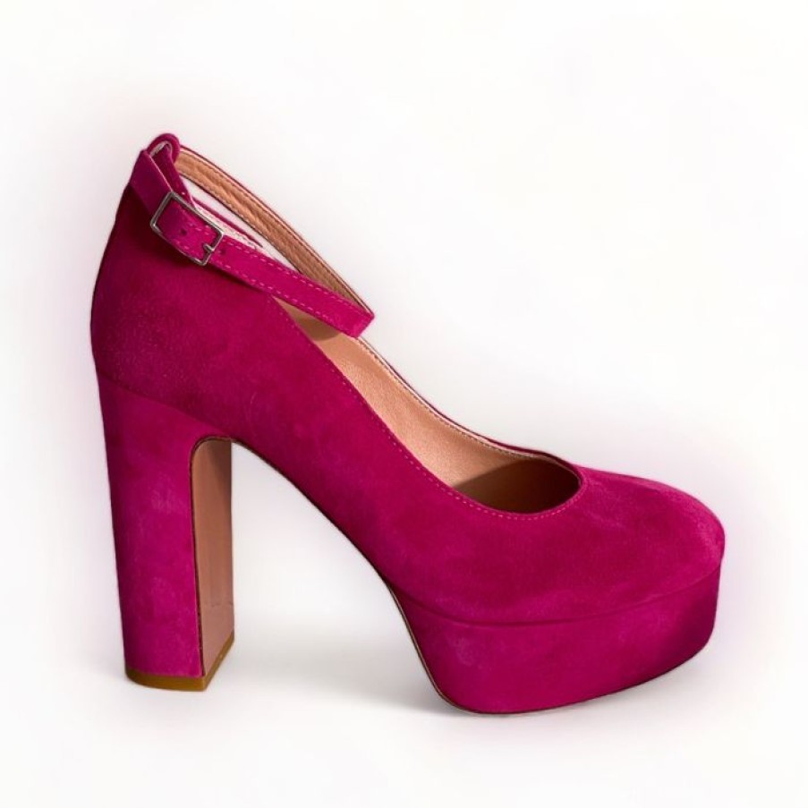 Oxitaly Oxitaly Pink Suede Platform Shoe | High Heels