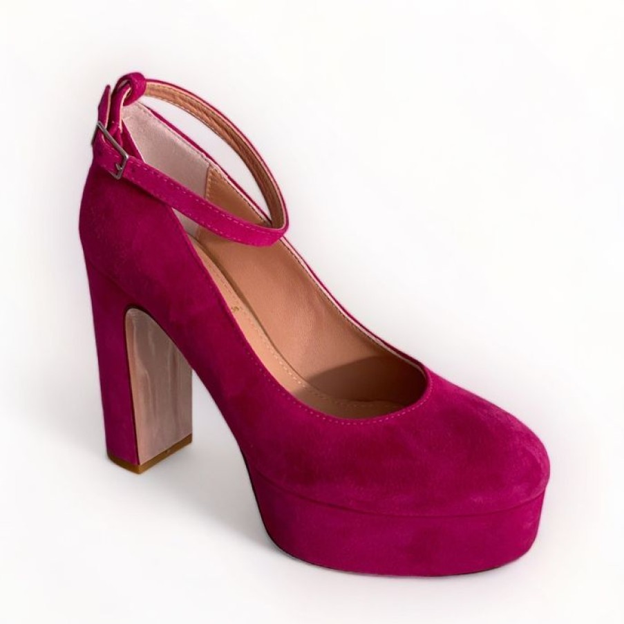 Oxitaly Oxitaly Pink Suede Platform Shoe | High Heels