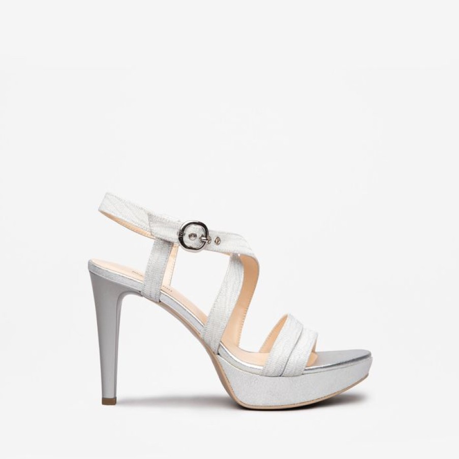 NeroGiardini Nerogiardini Silver Platform Sandal | Sandals