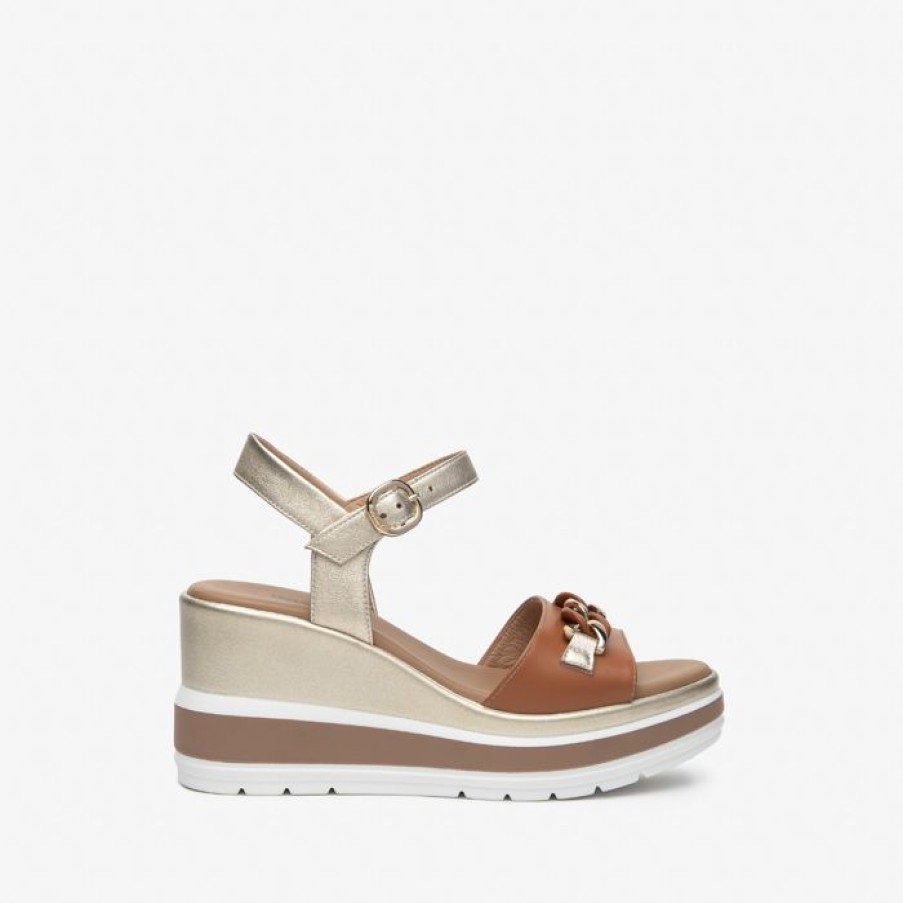 NeroGiardini Nerogiardini Tan Wedge Sandal | Wedges