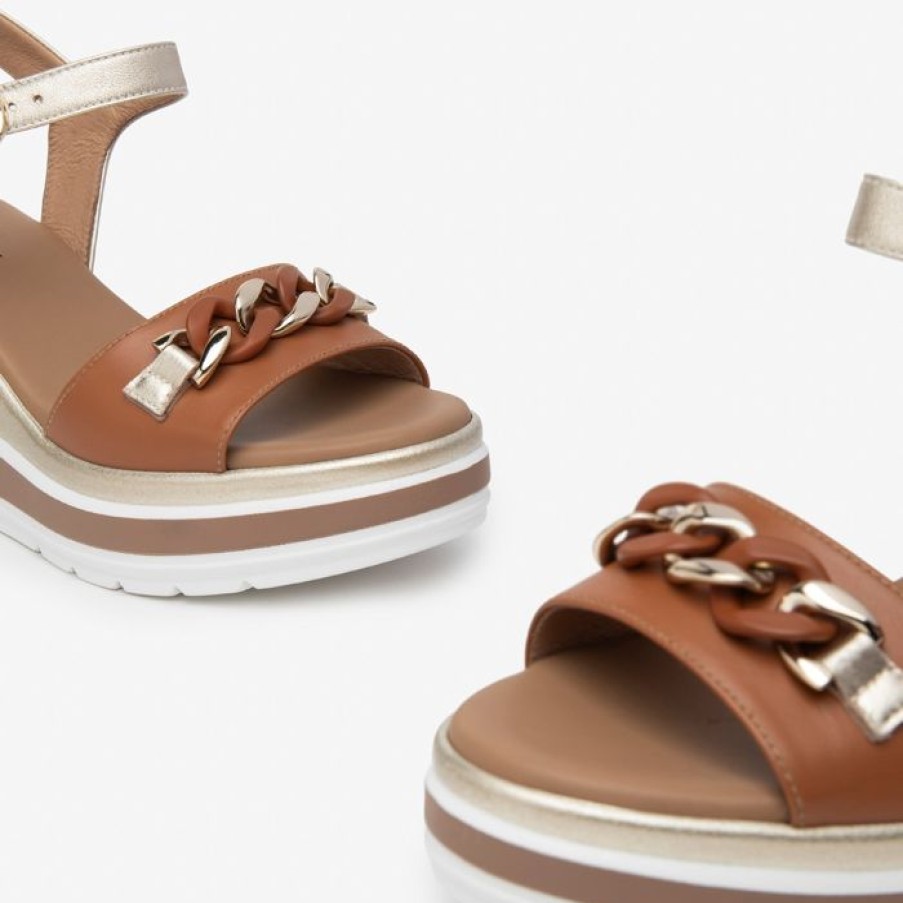 NeroGiardini Nerogiardini Tan Wedge Sandal | Wedges