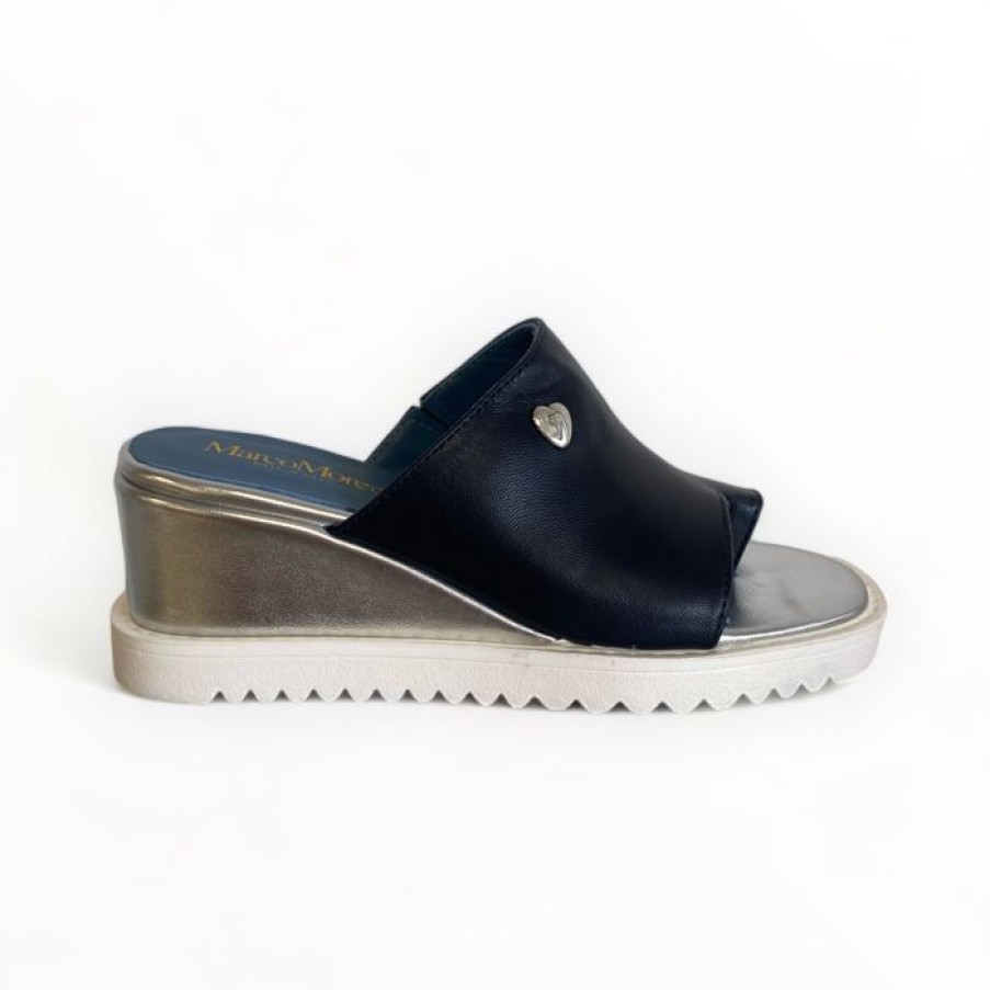 Marco Moreo Marco Moreo Navy Toe Post Wedge Sandal | Sandals