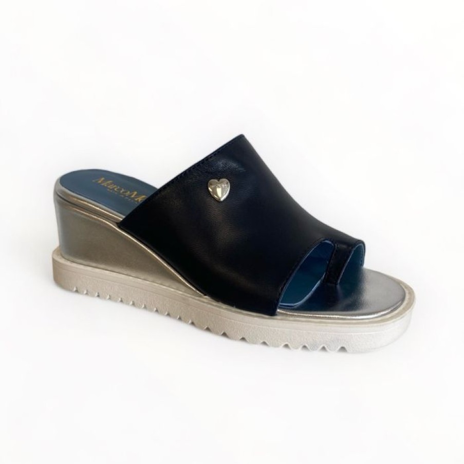 Marco Moreo Marco Moreo Navy Toe Post Wedge Sandal | Sandals