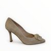 Marian Marian Beige Suede Court Shoe | High Heels