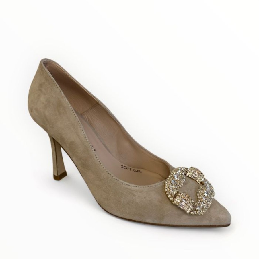 Marian Marian Beige Suede Court Shoe | High Heels