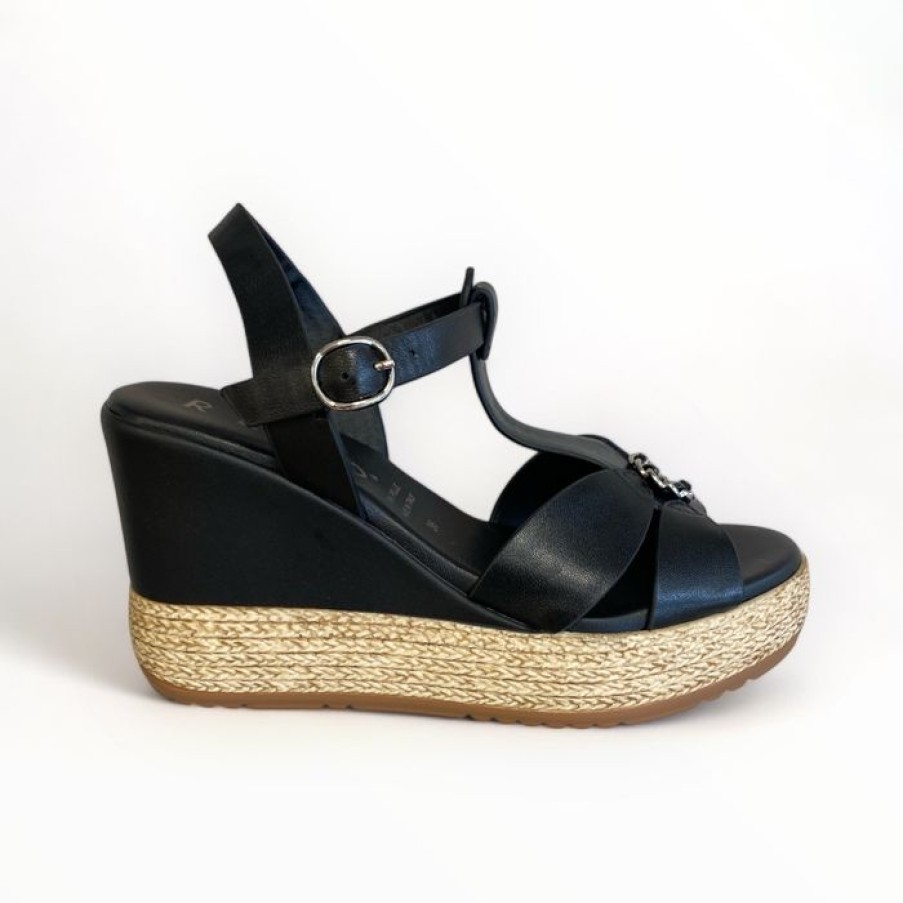 REPO Repo Black Leather Wedge Sandal | Sandals