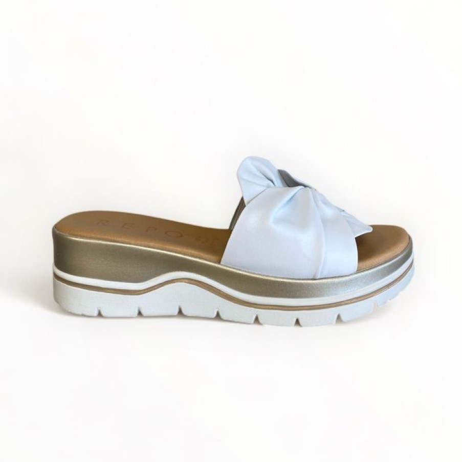 REPO Repo White Leather Slider | Sandals