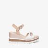 NeroGiardini Nerogiardini White & Nude Wedge Sandal | Wedges