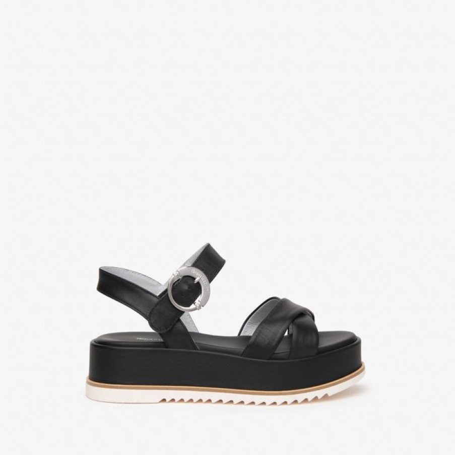 NeroGiardini Nerogiardini Black Flatform Sandal | Sandals