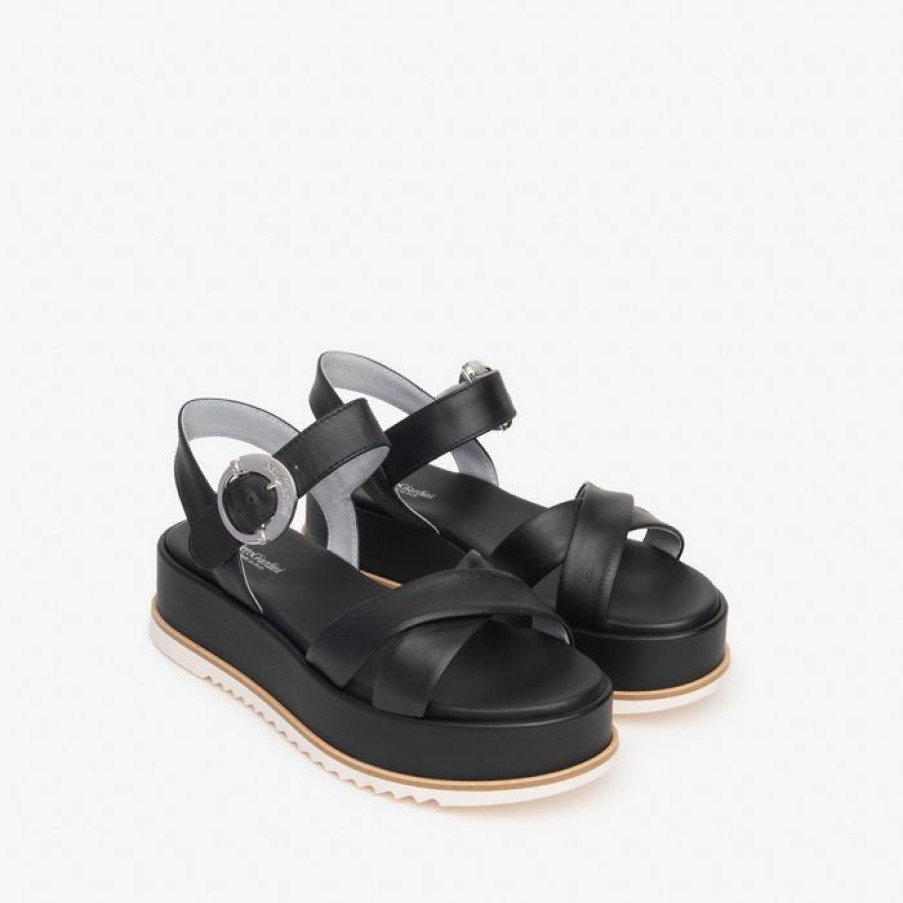 NeroGiardini Nerogiardini Black Flatform Sandal | Sandals