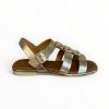 REPO Repo Gold Leather Flat Sandal | Sandals