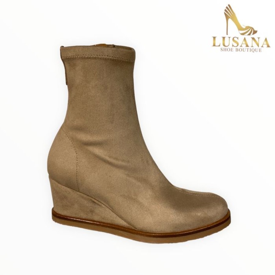 Lusana Shoe Boutique Viguera Sand Wedge Boot | Wedges