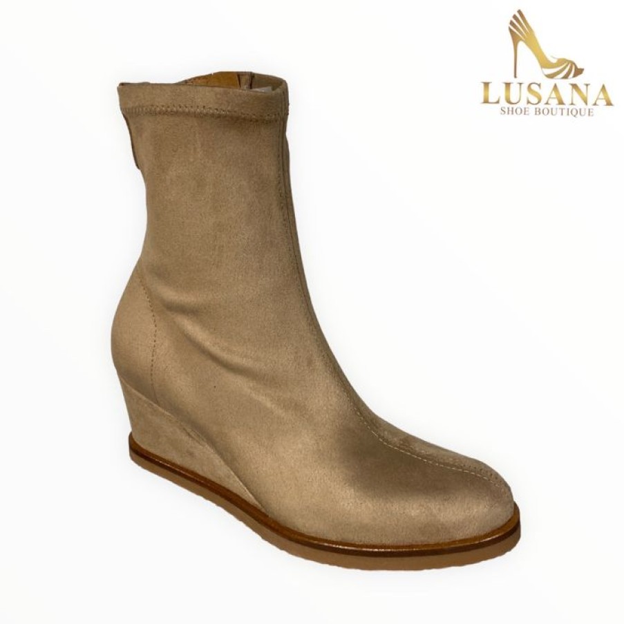 Lusana Shoe Boutique Viguera Sand Wedge Boot | Wedges