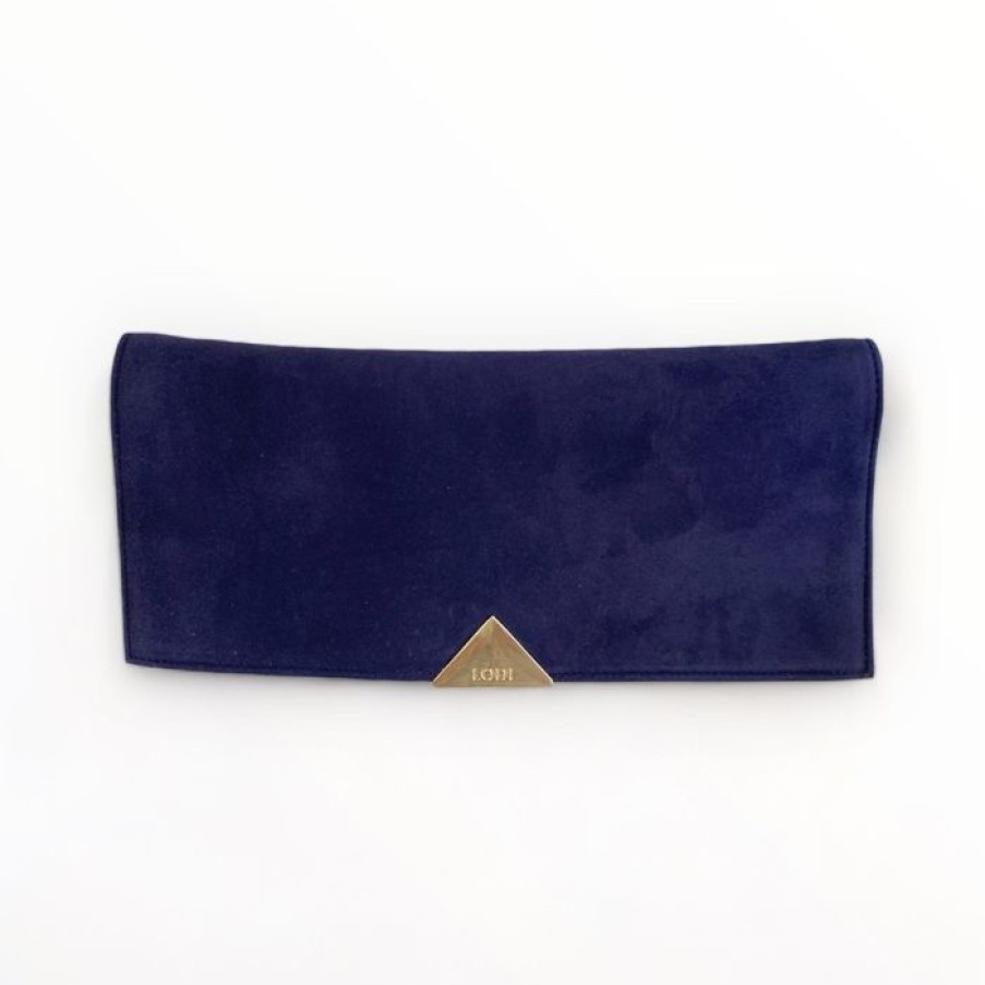 LODI Lodi Navy Suede Clutch Bag | Handbags