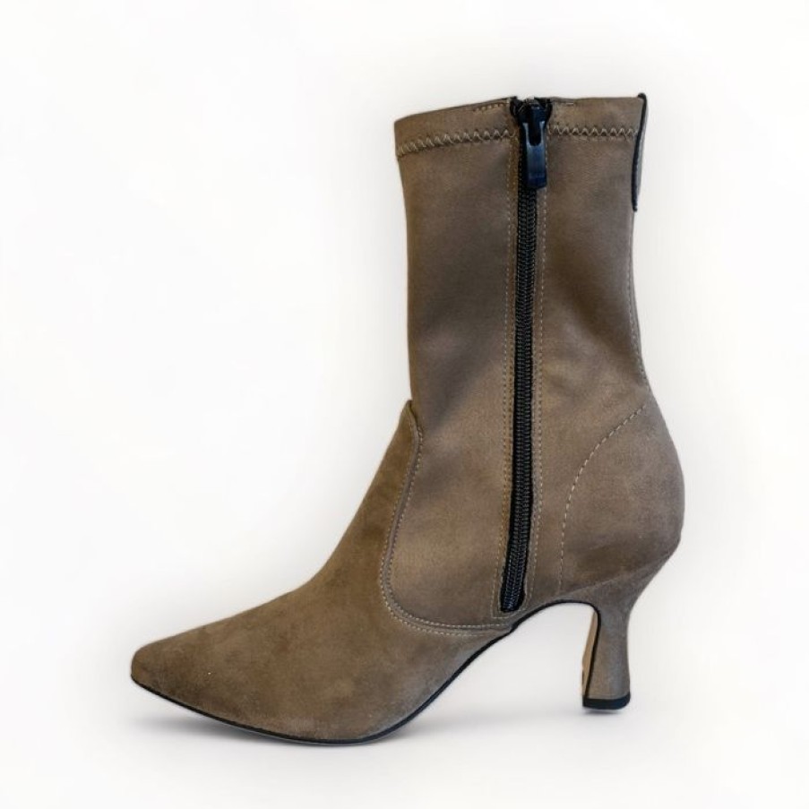 DChicas Dchicas Taupe Stretch Sock Boot | Ankle Boots