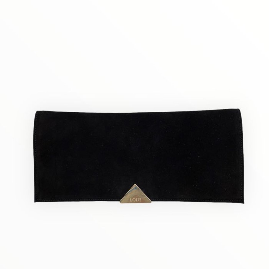 LODI Lodi Black Suede Clutch Bag | Handbags