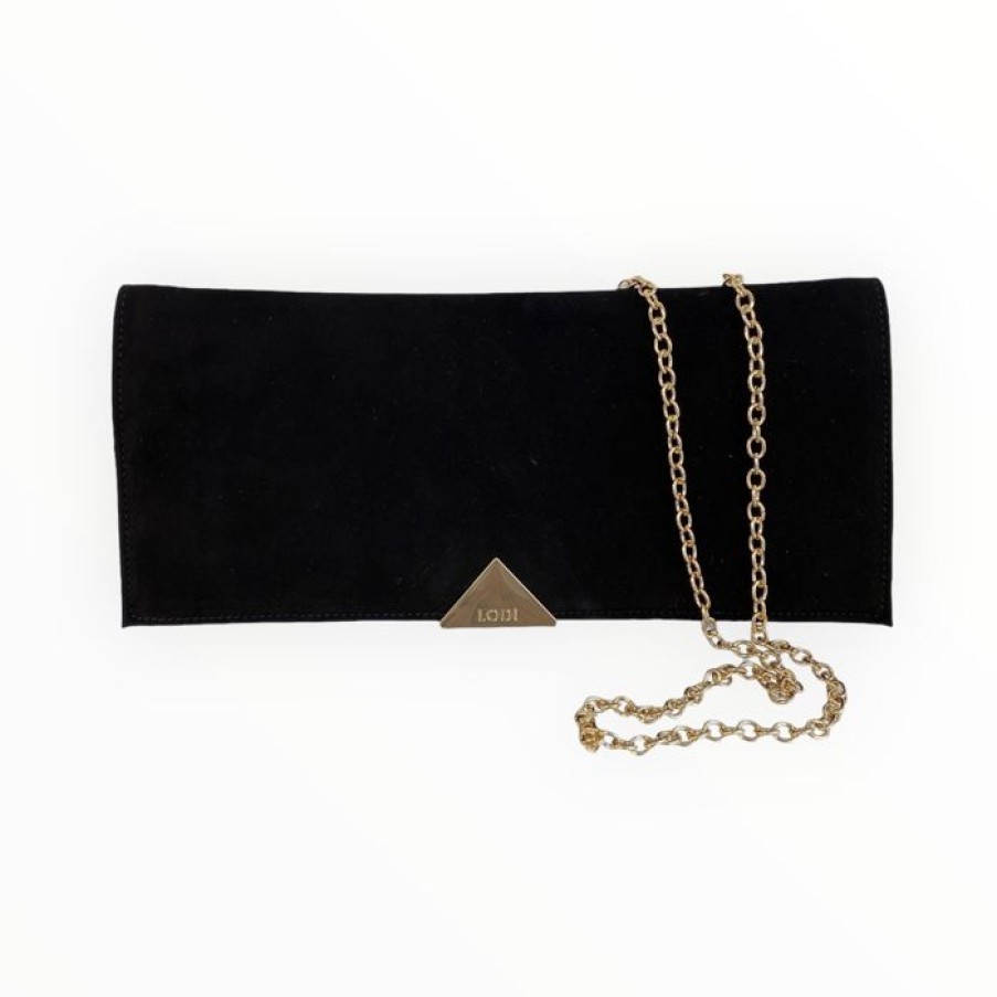 LODI Lodi Black Suede Clutch Bag | Handbags