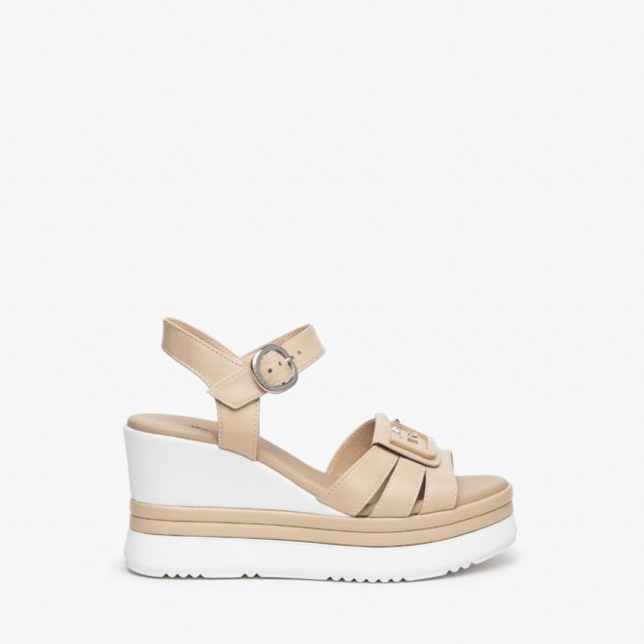 NeroGiardini Nerogiardini Nude Wedge Sandal | Sandals