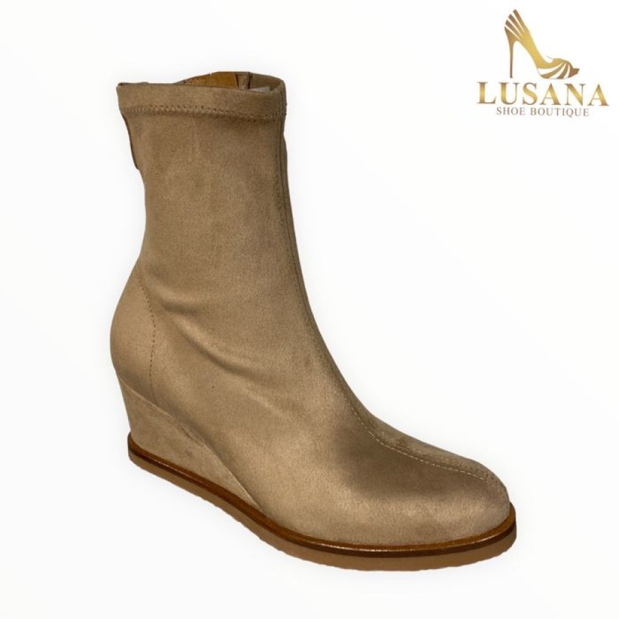 Lusana Shoe Boutique Viguera Sand Wedge Boot | Ankle Boots