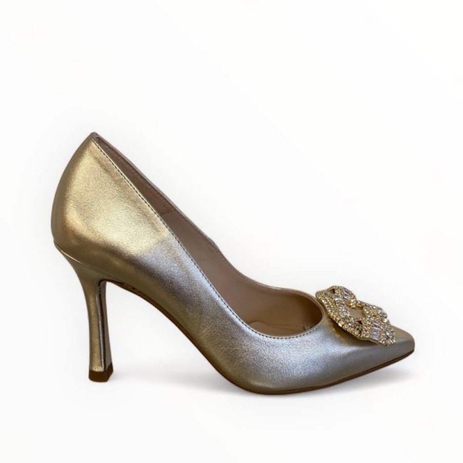 Marian Marian Champagne Leather Shoe | High Heels