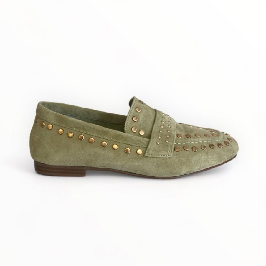 LODI Lodi Olive Green Suede Loafer | Flats