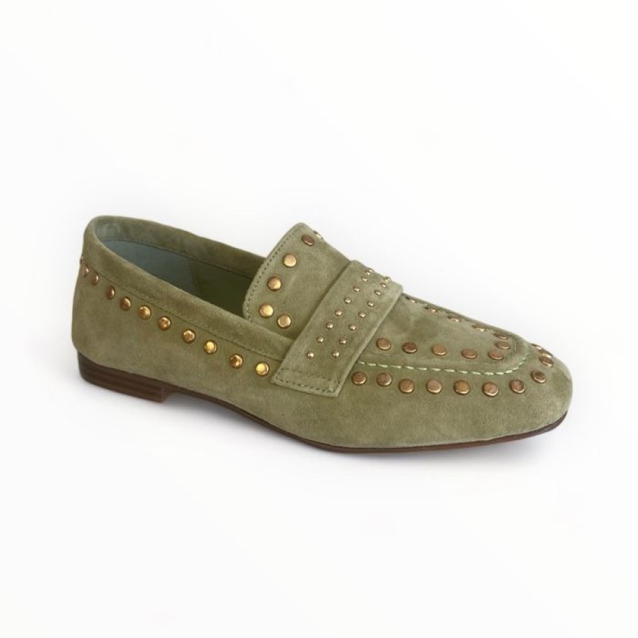 LODI Lodi Olive Green Suede Loafer | Flats