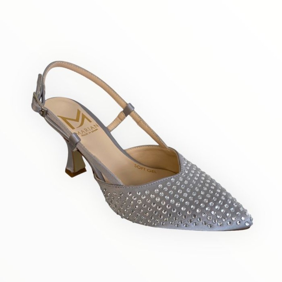 Marian Marian Silver Grey Slingback | Sandals