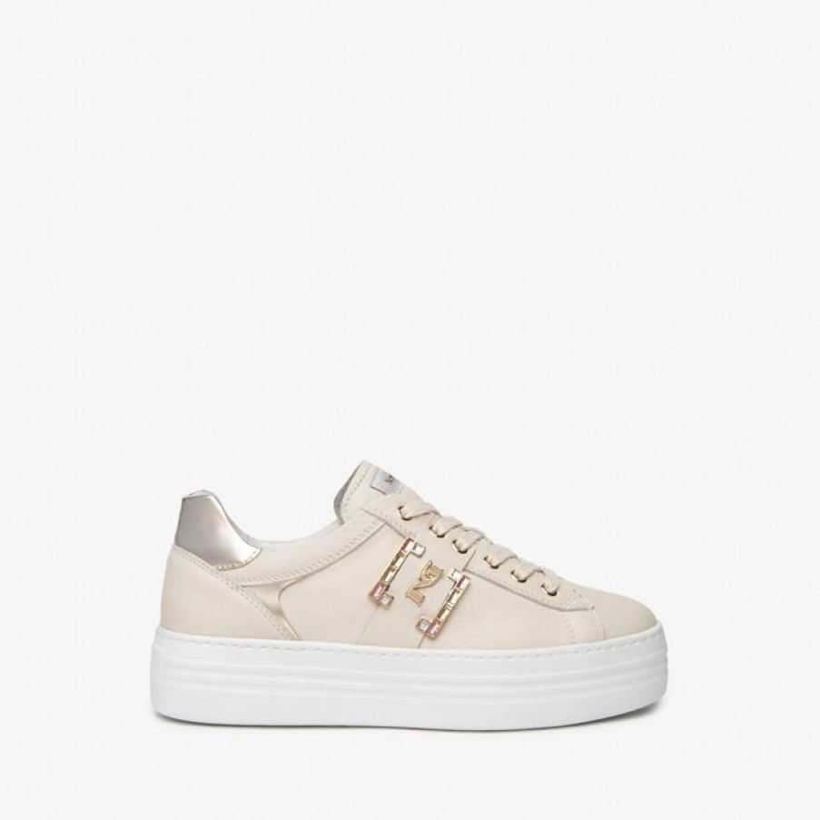 NeroGiardini Nerogiardini Beige Leather Trainer | Trainers