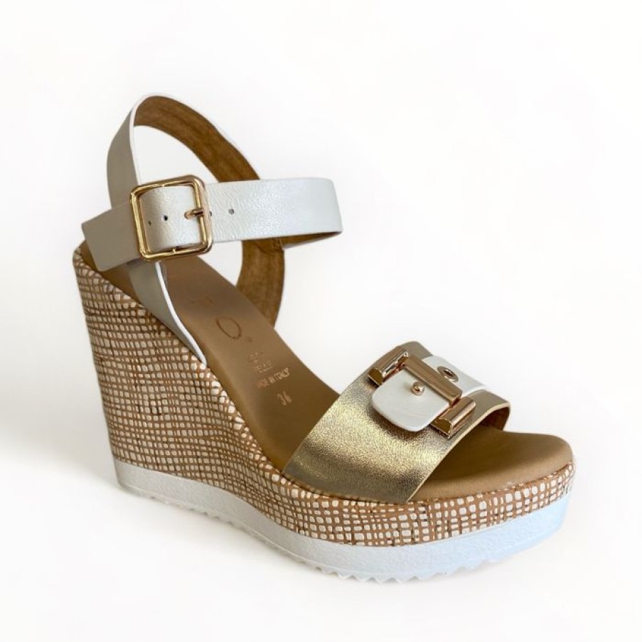 REPO Repo Gold & Cream Wedge Sandal | Wedges