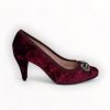 Le Babe Le Babe Burgundy Velvet Shoe | High Heels