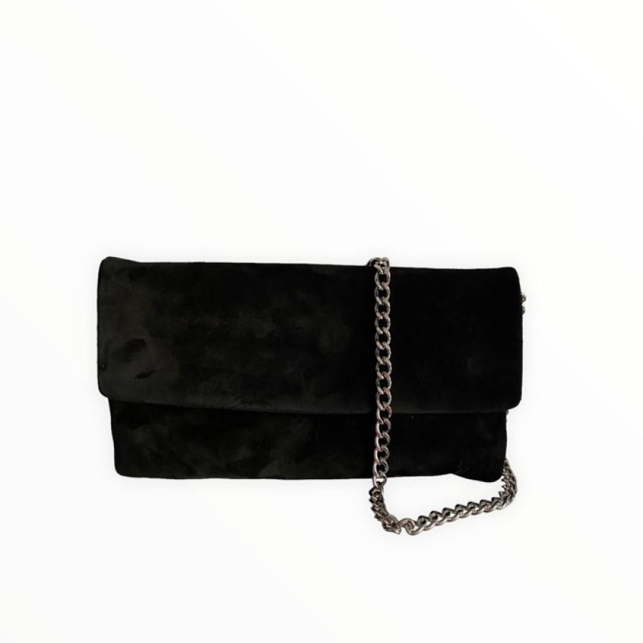 Le Babe Le Babe Black Suede Clutch Bag | Handbags