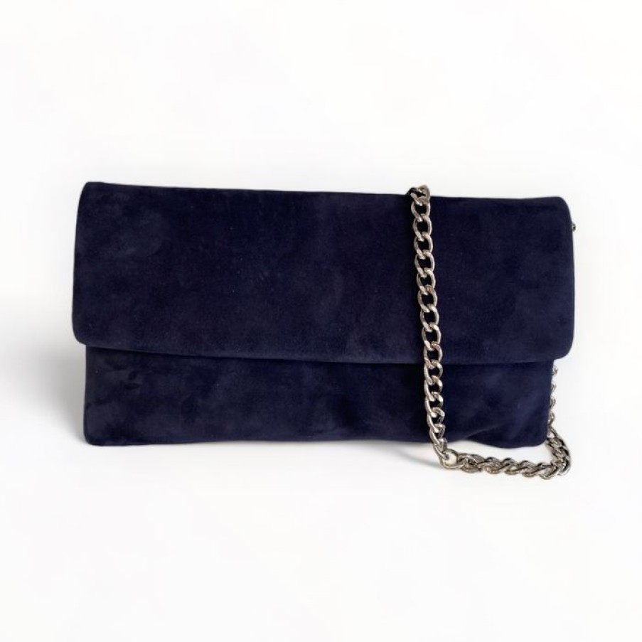 Le Babe Le Babe Navy Suede Clutch Bag | Handbags