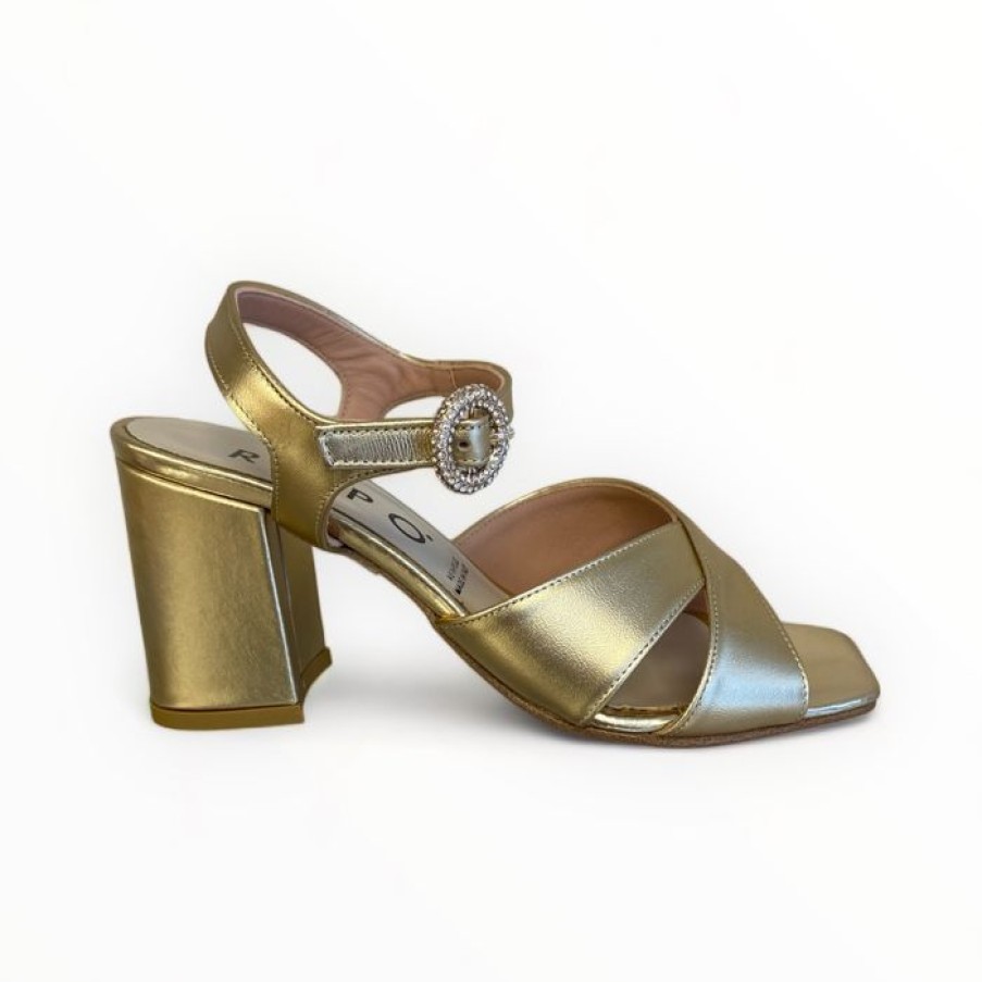 REPO Repo Gold Block Heel Sandal | Sandals