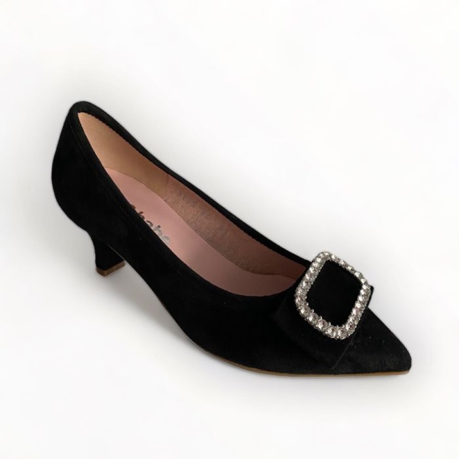 Le Babe Le Babe Black Suede Shoe | Kitten Heels