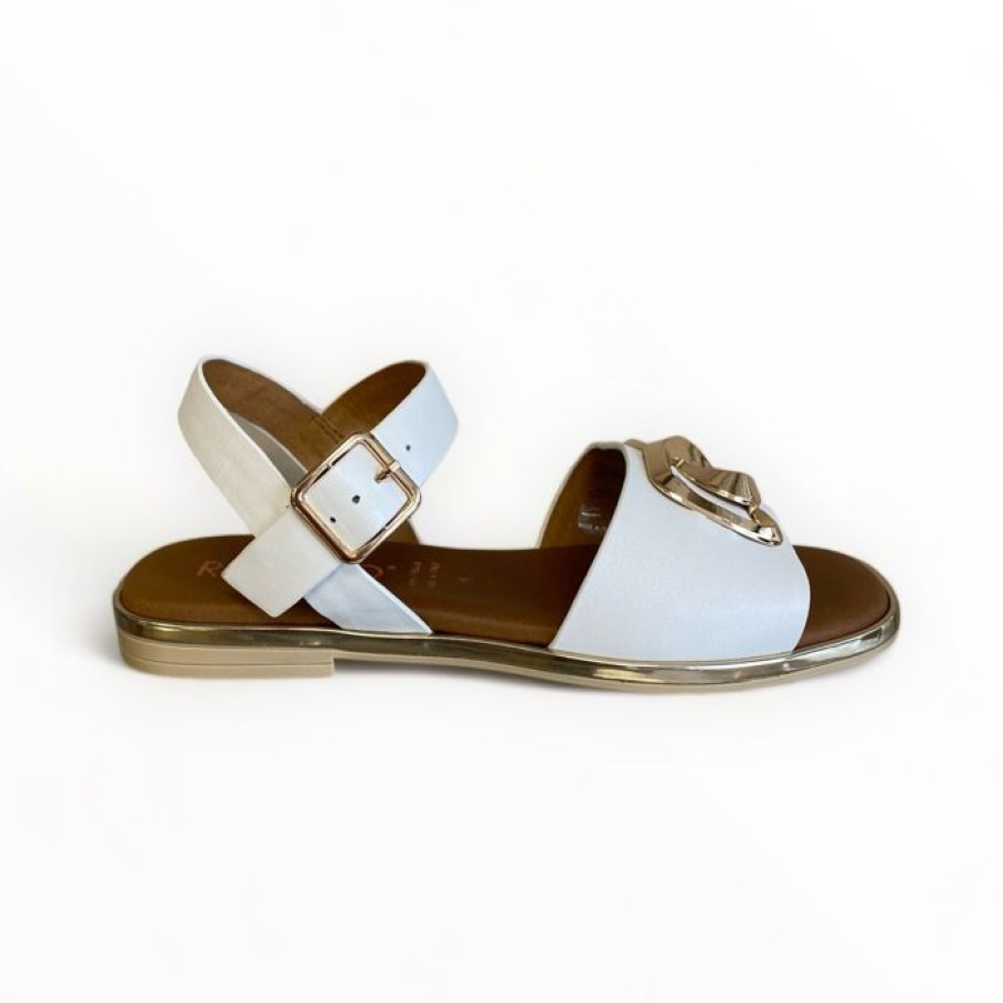 REPO Repo White Leather Flat Sandal | Sandals